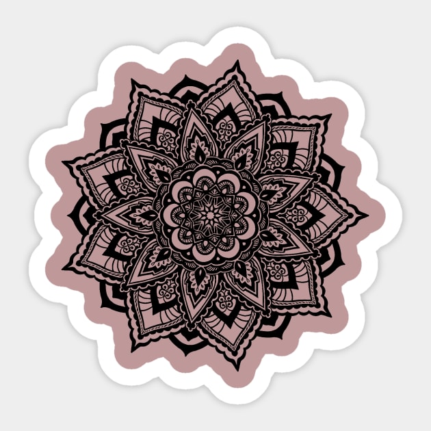 Mandala series- # 2 - Embroidered lotus Sticker by Klumbsykay